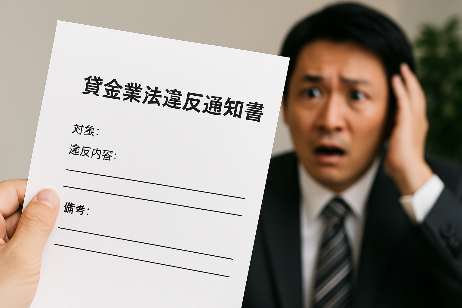 行政処分の通達書類のイメージ