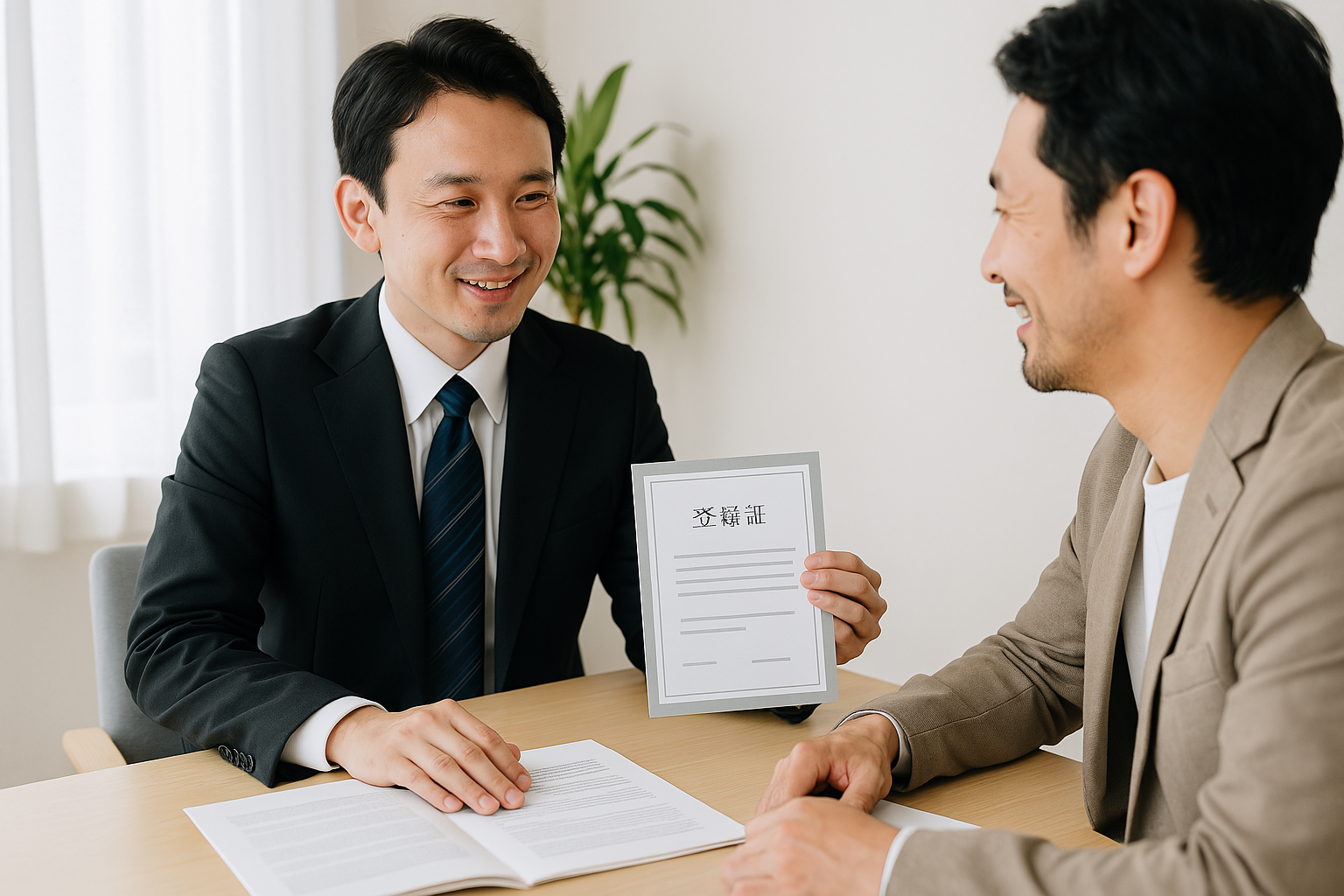 書類を窓口に提出しているイメージ