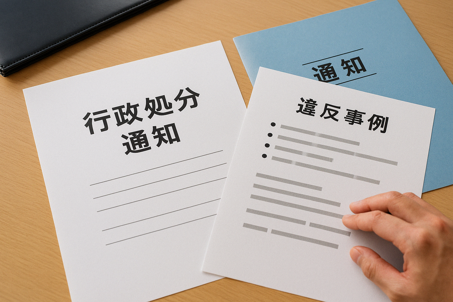 行政処分を受けた事例を示す資料画像
