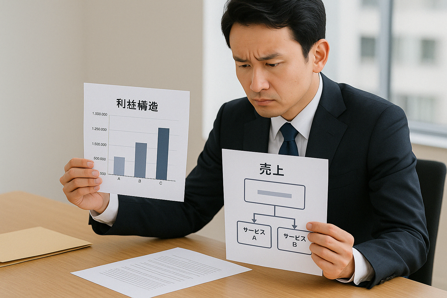 利益構造を見直す不動産会社のイメージ