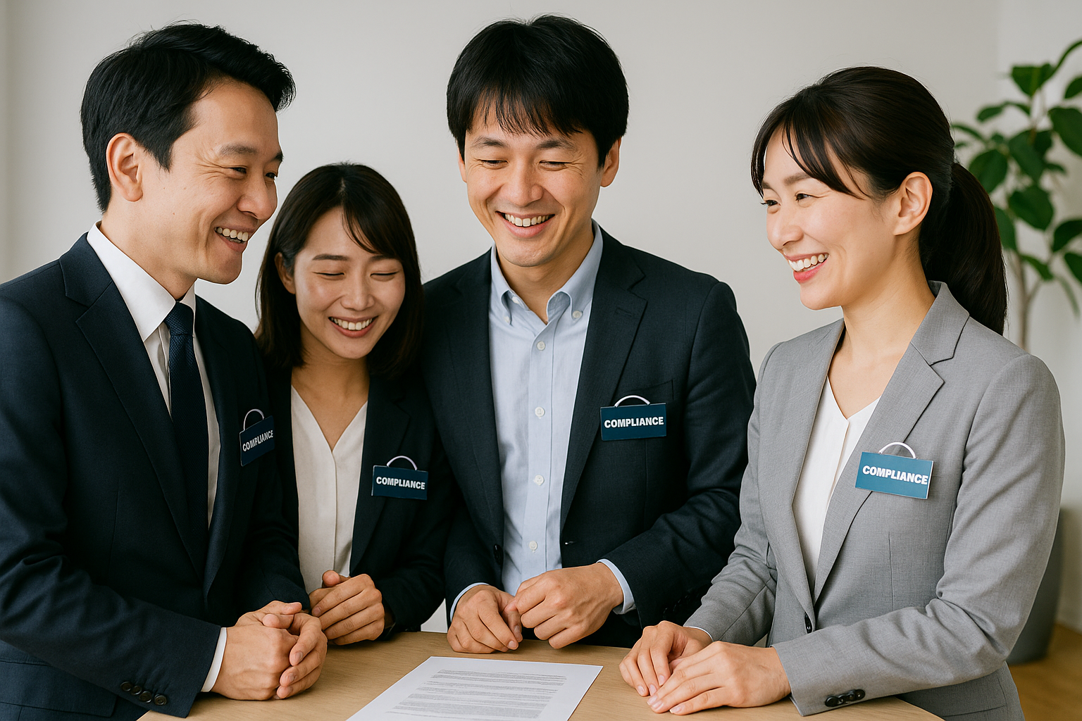 全員でコンプライアンスに取り組むチームのイメージ
